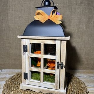 Candelabro marrón en tonos naranjas - Imagen 2