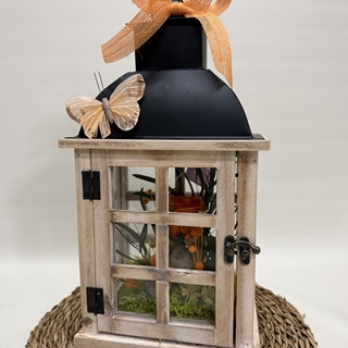 Candelabro marrón en tonos naranjas - Imagen 2