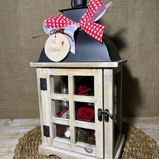 Candelabro marrón en tonos rojos - Imagen 2