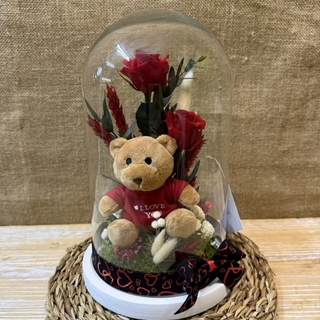 Cúpula base blanca en tonos rojos - Imagen 1