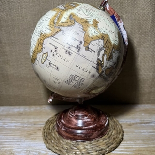 Globo terráqueo metal marrón - Imagen 1