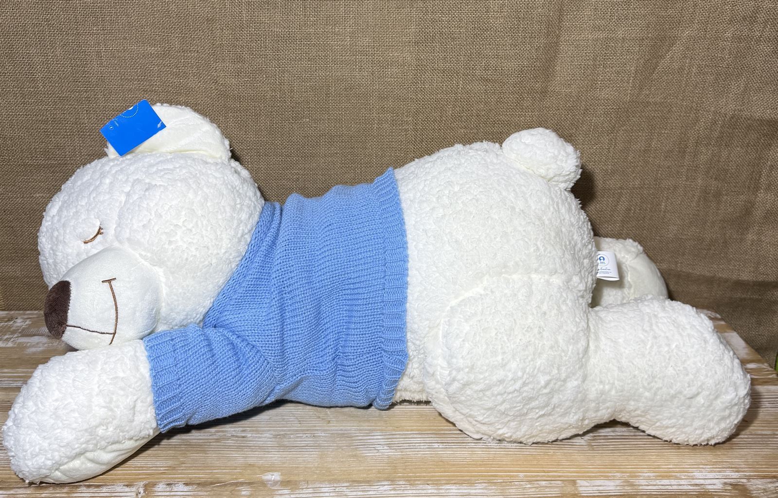 Peluche acostado azul - Imagen 3