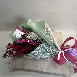 Ramo 1 rosa en tono blanco - Imagen 2