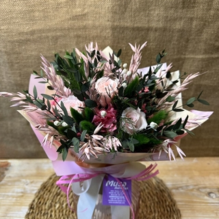 Ramo en tonos rosa con jarrón - Imagen 2