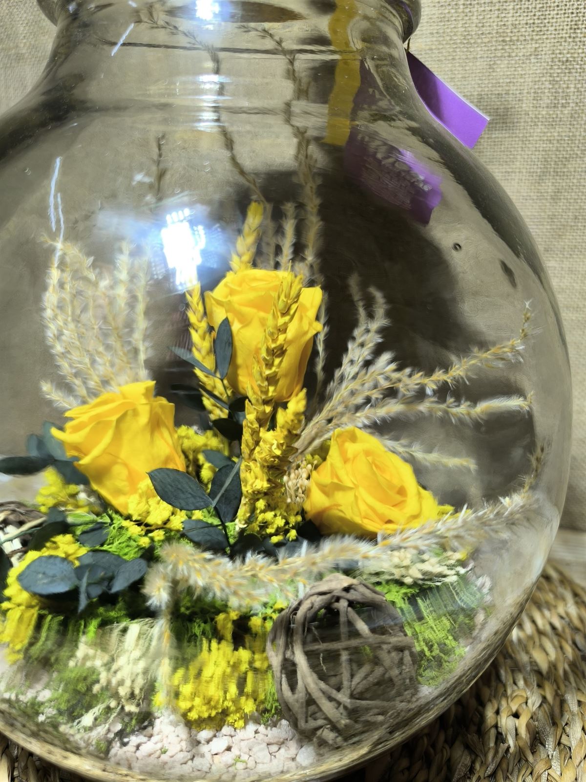 Terrarium con tapa de corcho tonos amarillo - Imagen 1