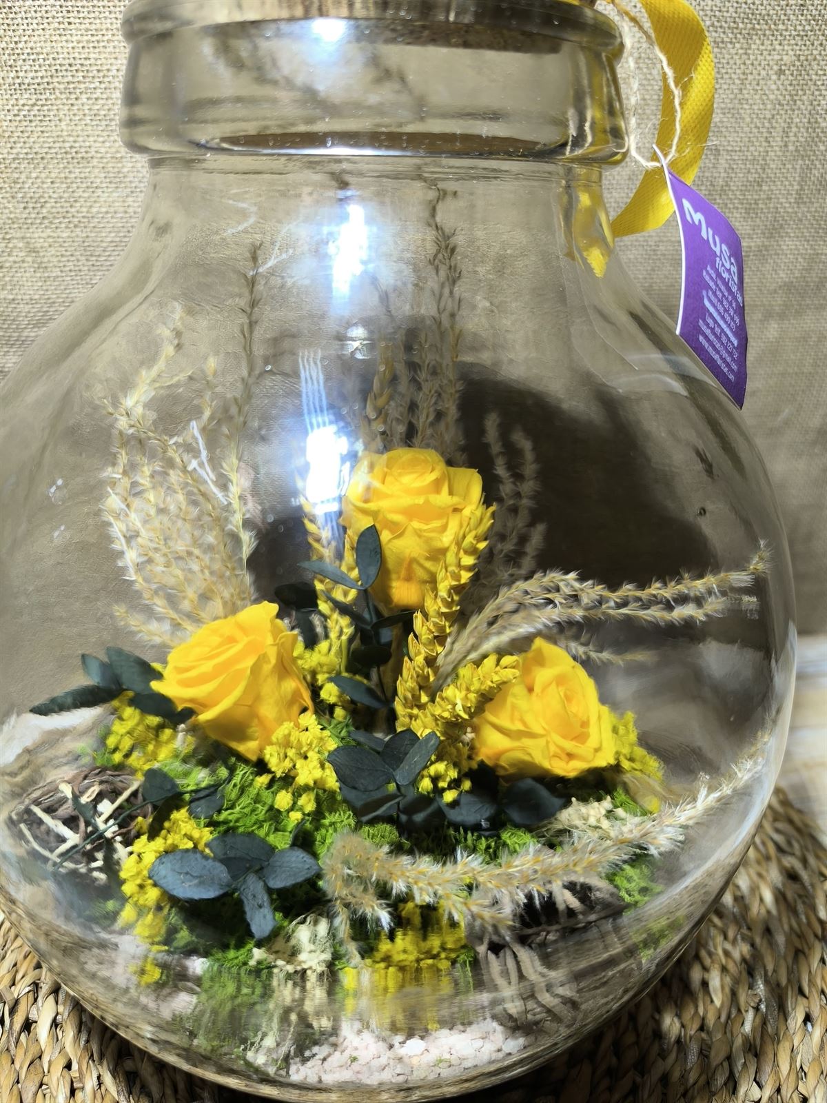 Terrarium con tapa de corcho tonos amarillo - Imagen 3